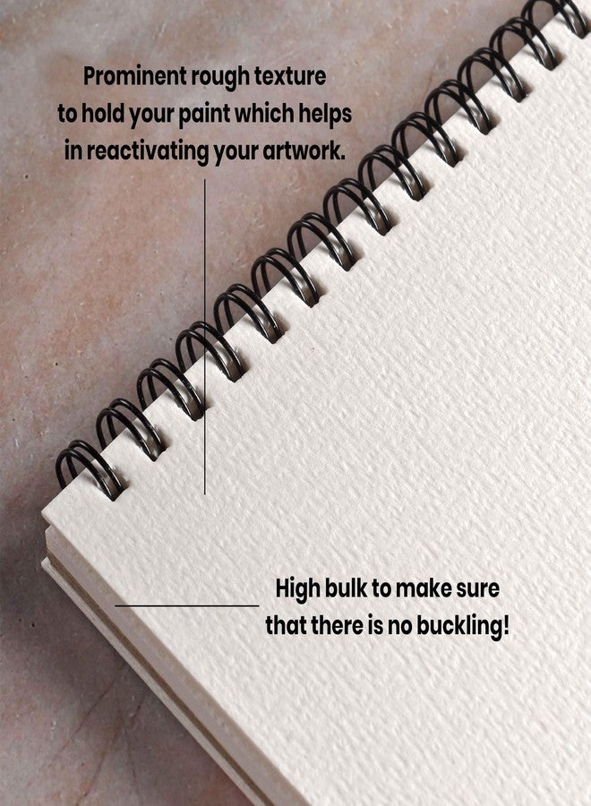 Scholar Watercolor Pad - 200 GSM Cold Pressed Special Watercolour Paper | Wire-O Bound Artist Pad for Watercolour, Ink, Washes & Mixed Media (A5) - Image 5